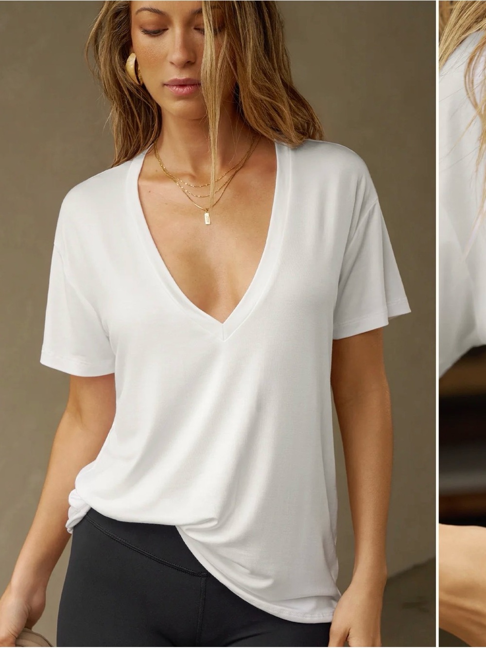 Joah Brown Deep V-Neck Women's Tee